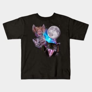 Three Bats Howl at the Moon Kids T-Shirt